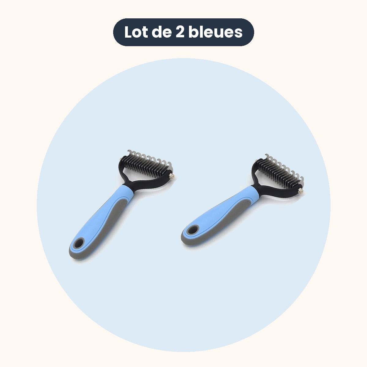 Lot de 2 brosses démêlantes bleues