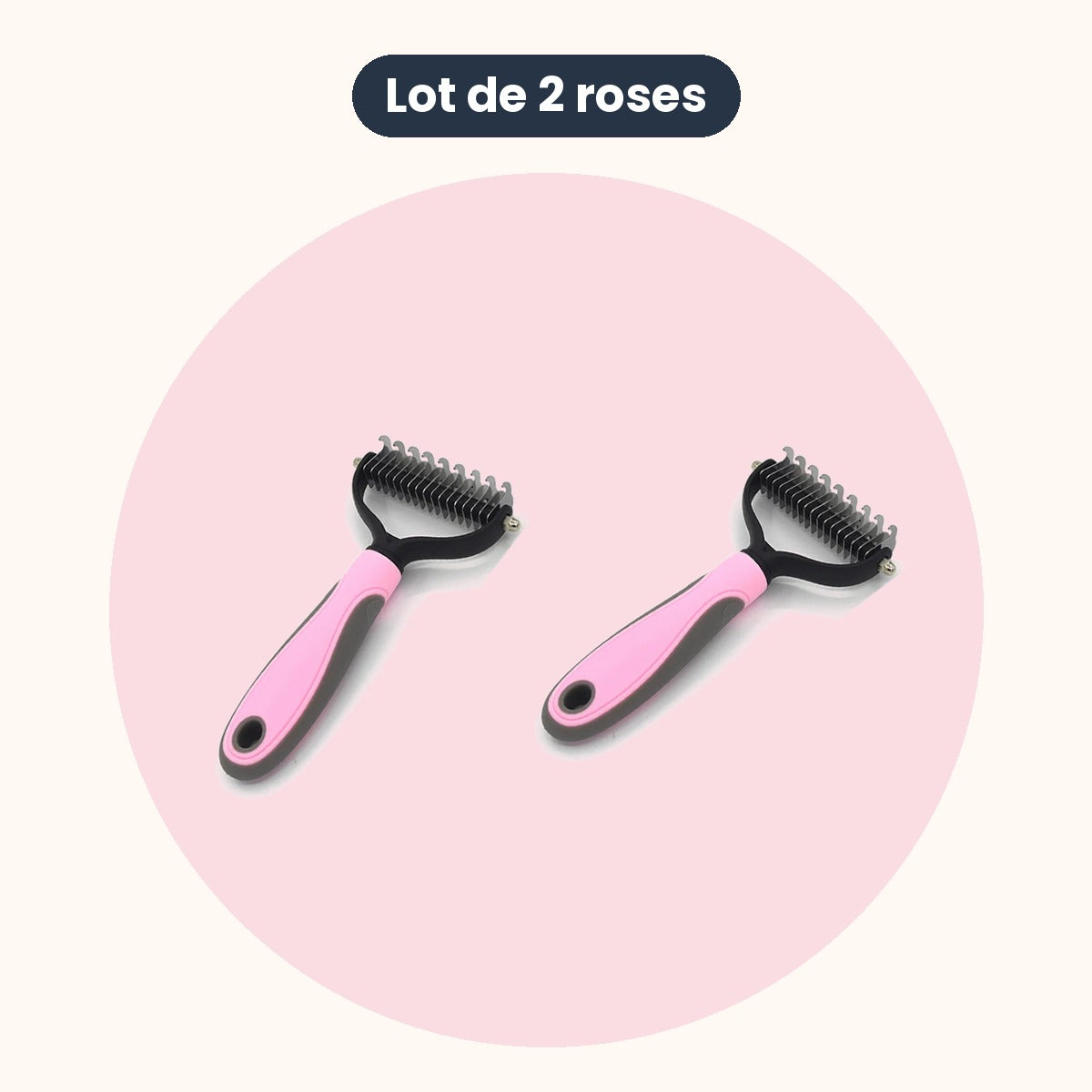 Lot de 2 brosses démêlantes roses