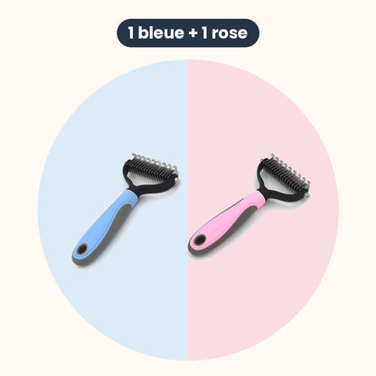 Lot de 2 brosses démêlantes : 1 bleue et 1 rose